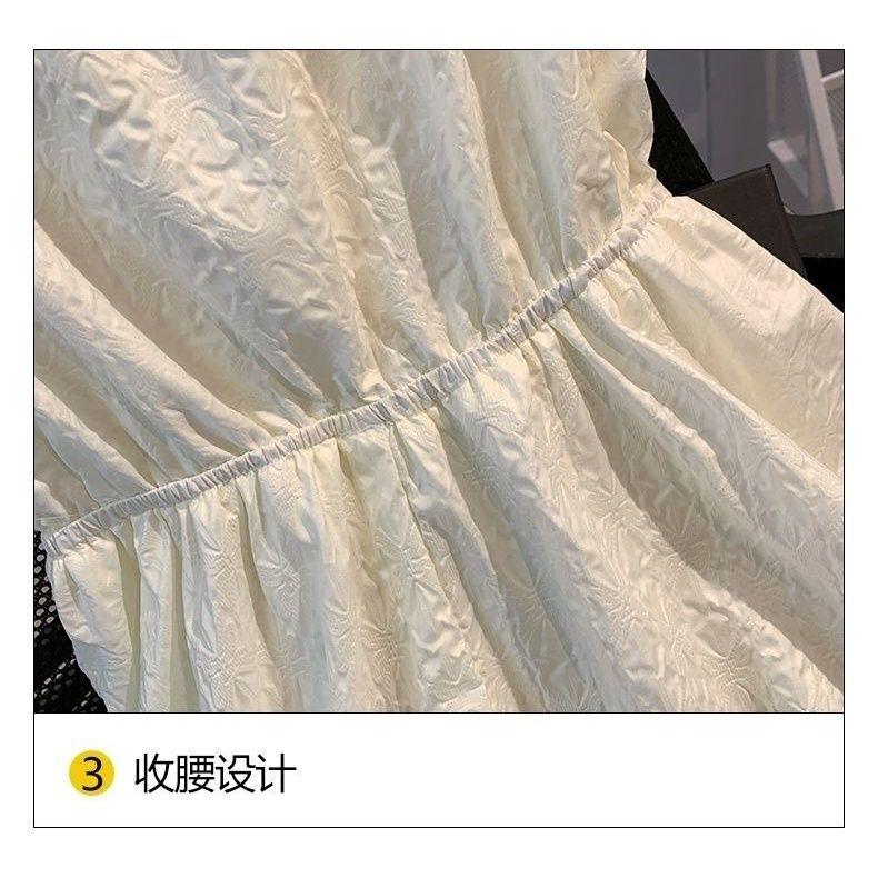 DONGSHOP HOT Cô gái bong bóng nước ngoài tay áo đầm mùa hè 2023 Hàn Quốc trẻ em Bowknot váy công chúa váy mùa hè