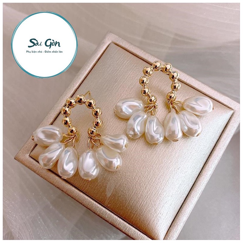 Bông tai ngọc trai chùm cao cấp SAIGON ACCESSORY