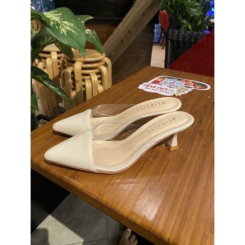 GIÀY SỤC NỈ PHA MICA MŨI NHỌN GÓT ĐŨA HÀNG ĐẸP - 7P