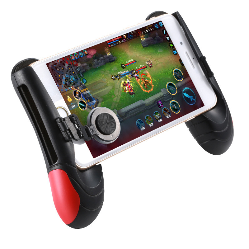 Tay Cầm Game Có Nút Di Chuyển Joystick Cho Điện Thoại Liên Quân Mobile, Pubg, Ros, Free Fire Controller Xách Tay Bracket IOS Android - Đỏ