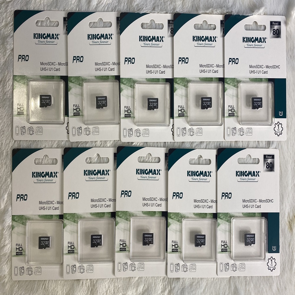 10 Thẻ Nhớ Micro SD 32G KINGMAX - Class 10 - Thẻ Nhớ Dành Cho Điện Thoại / Máy Ảnh / Camera - Hàng Chính Hãng