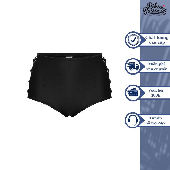 Quần bơi nữ BIKINI PASSPORT kiểu lưng cao dây 2 bên - màu Đen - BS232_BL