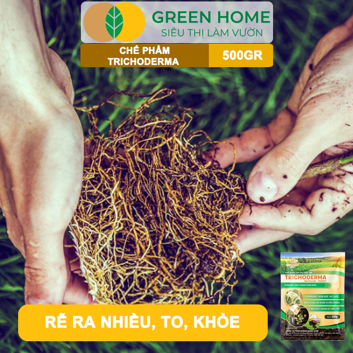 Nấm Đối Kháng Trichoderma GreenHome, Bao 500gr, Ủ Phân Hữu Cơ, Ủ Rác, Khử Mùi Hôi, Cải Tạo Đất
