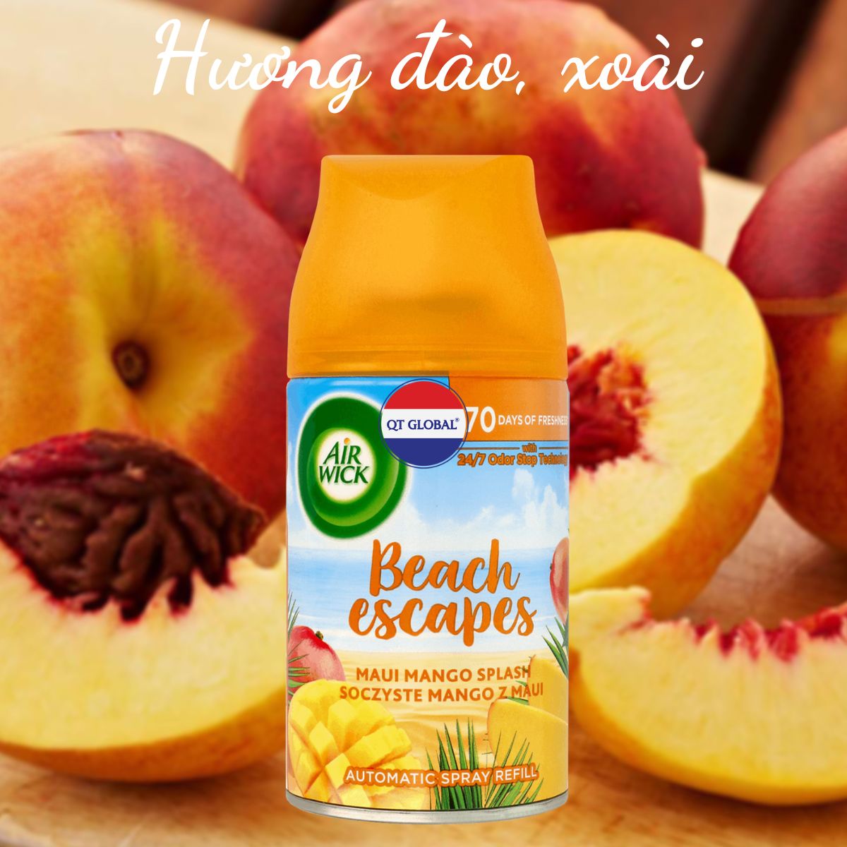 Bình xịt thơm phòng Air.Wick Maui Mango Splash 250ml QT0049 - Xoài Hawaii, gió biển