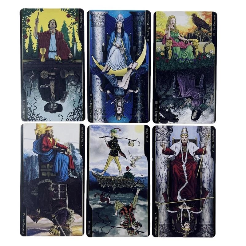 Bộ Bài Tarot Of Oppositions 78 Thẻ Mạ Màu, Hộp Sắt