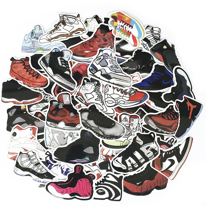 Bộ 60 Miếng Sticker Giày Sneaker 8-12cm Chống Thấm Nước