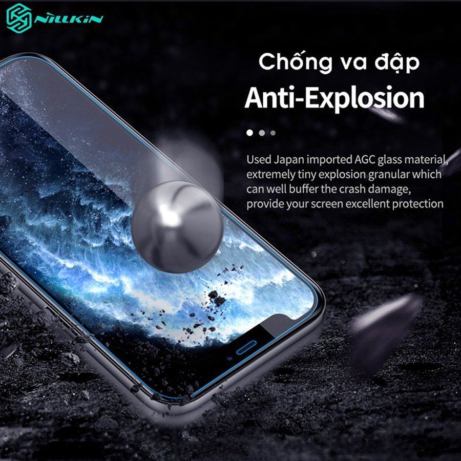 Kính cường lực Nillkin H+PRO bo cạnh 2.5D trong suốt cho Iphone 12/12 Pro (6.1) - 12 Pro Max (6.7) - Hàng Chính Hãng