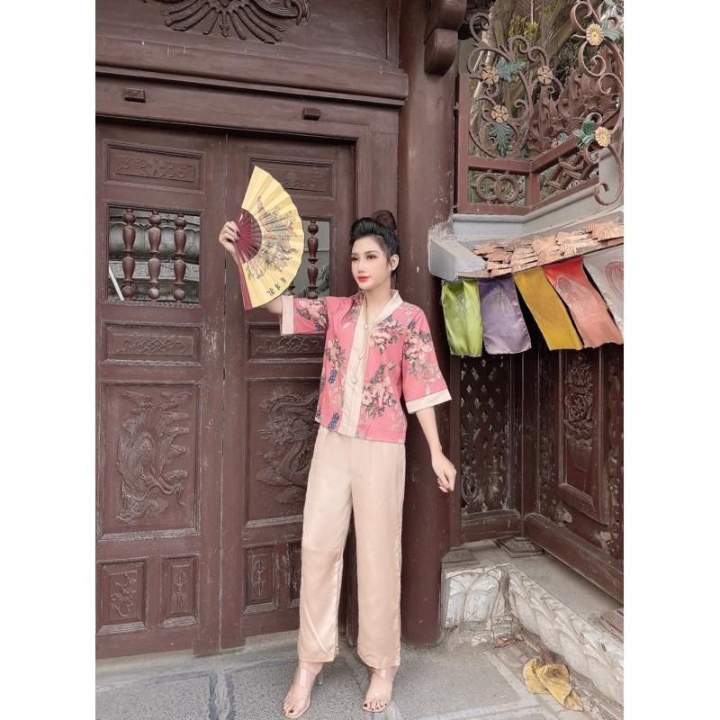 BPT210 SET BỘ LỤA PHẬT TỬ CỔ TIM CHO NỮ