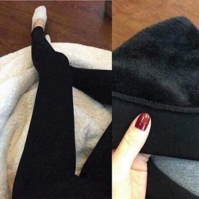Quần legging mèo lót lông siêu ấm có túi loại sịn