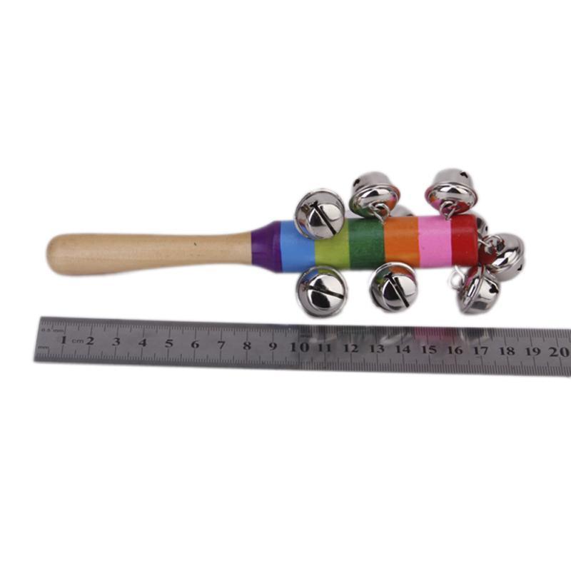 Colorful  HAND BELL Tambourine kid percussion MUSIC TOY Wooden