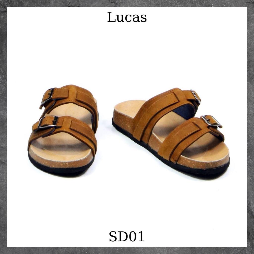 Dép da bò đế trấu, Sandal da bò sáp, may thủ công Lucas Shoes, bảo hành 6 tháng