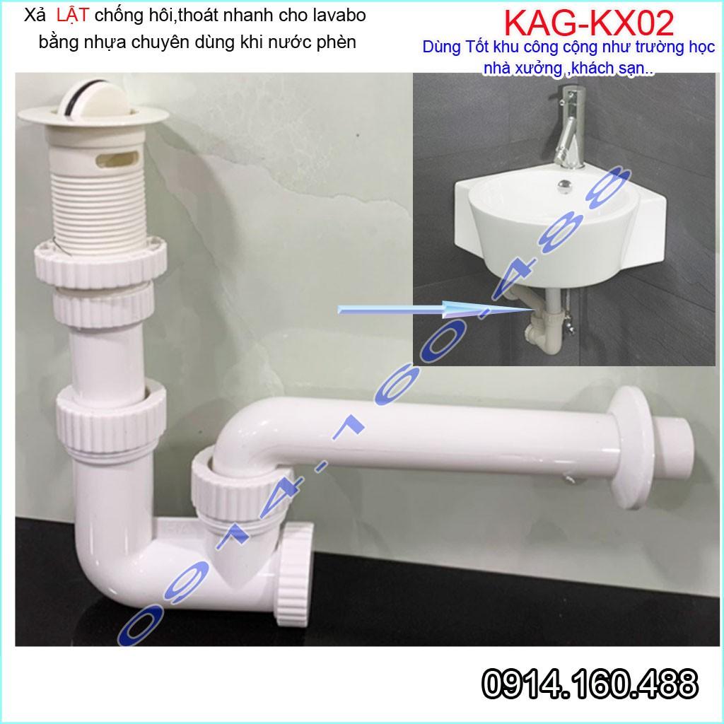 Xả chậu lavabo nhựa Roca KAG-KX02, Xả lavabo cho nước nhiễm phèn chất liệu nhựa 100%