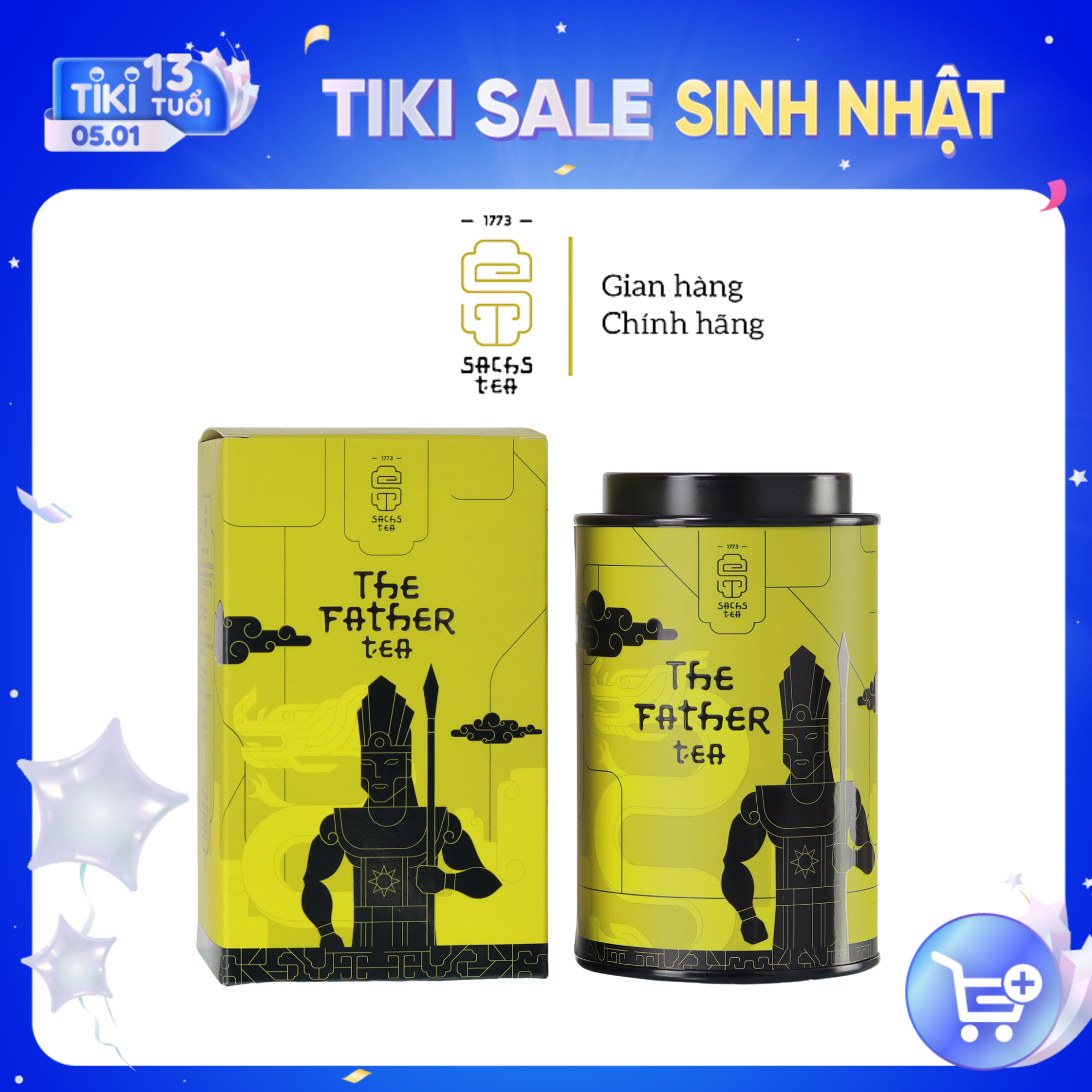 Trà xanh hoa sói PTFT0075 SACHS TEA 1773 chè hữu cơ thái nguyên ướp hoa cao cấp 75g/hộp