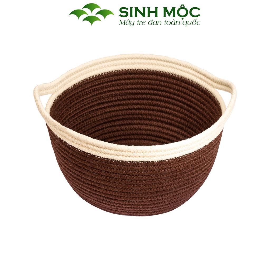 Giỏ cotton cao cấp, giỏ xuất khẩu, giỏ đựng đồ, đựng quần áo, đựng đồ cá nhân Sinh Mộc - M1033