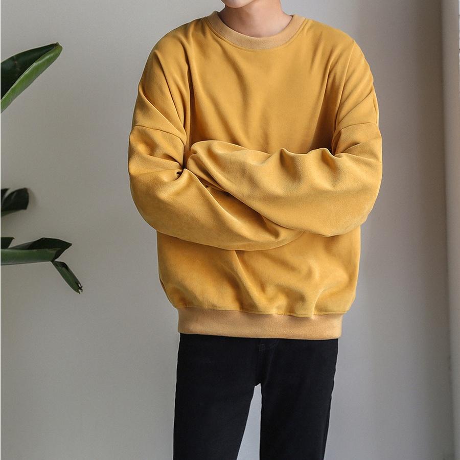 Áo Nỉ Trơn Dài Tay Cổ Tròn Nam Nữ Unisex Mùa Hè Kiểu Dáng Basic Bo Gấu Thời Trang Zenkonu TOP NAM 1000206V1