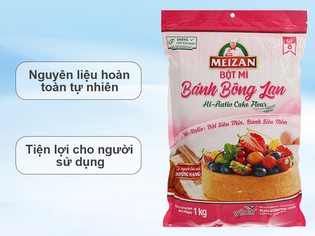 Bột mỳ hiệu Meizan bánh bông lan 1kg