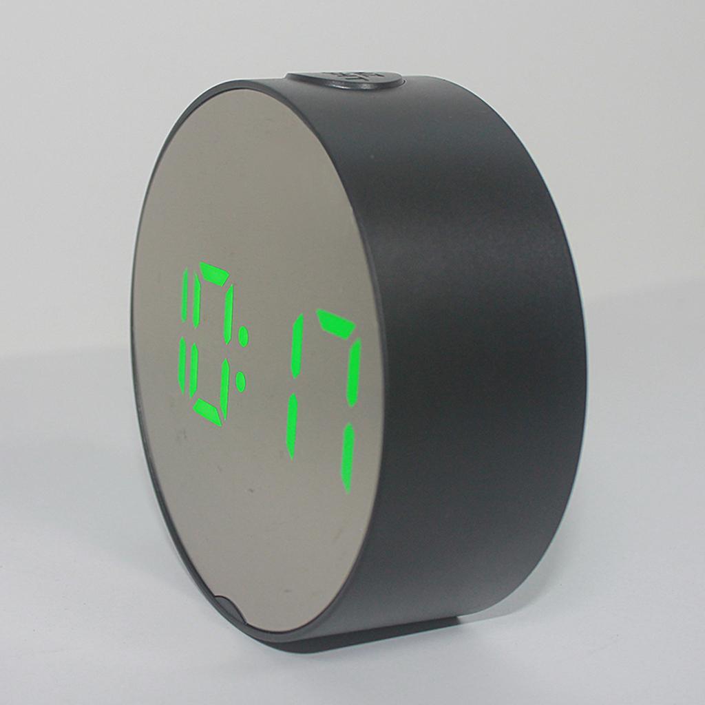 2pcs LED Alarm Clock Large Display Bedside Mirror Clock for Bedroom Elder