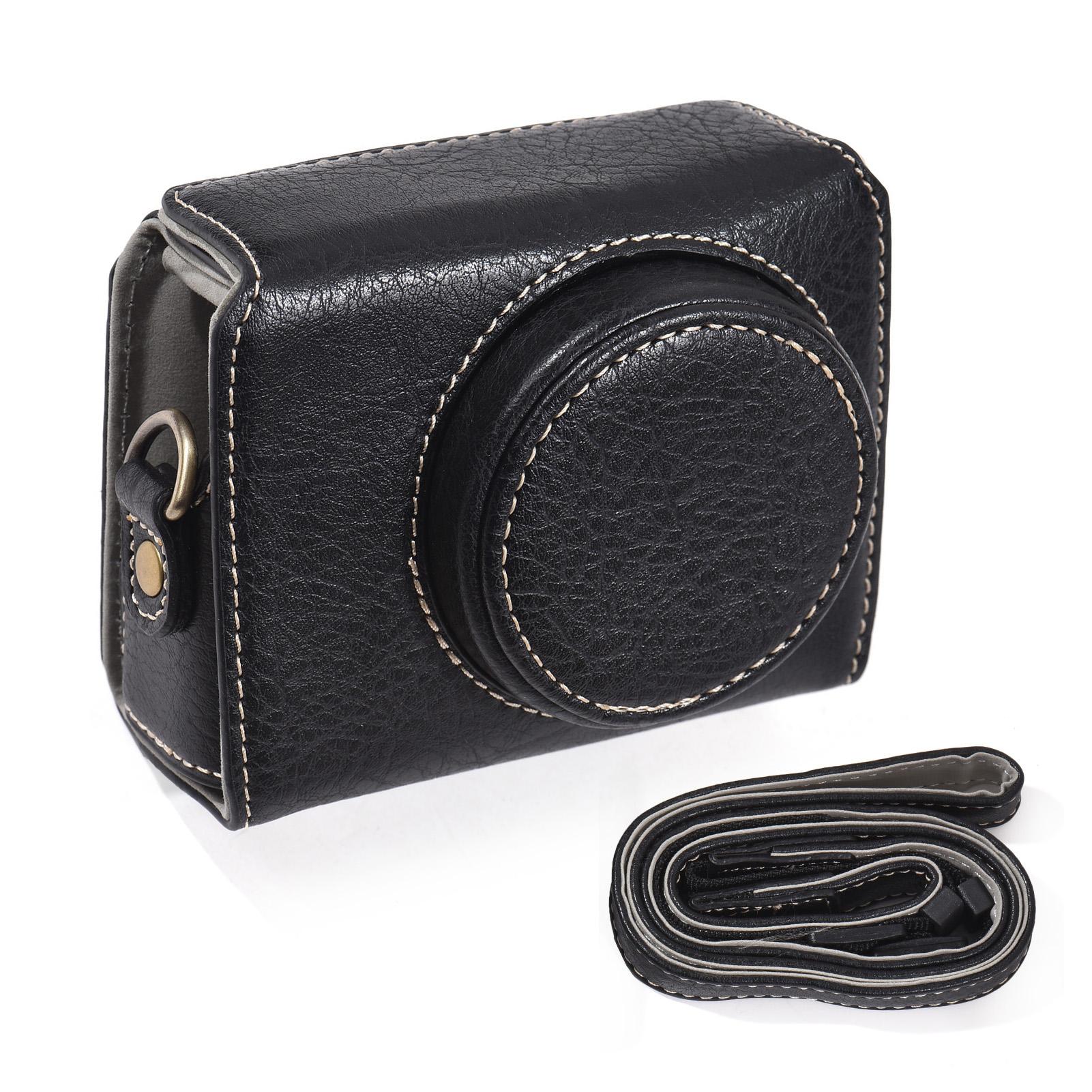 Portable Camera Case Synthetic Leather Camera Carry Bag with Shoulder Strap Replacement for Sony ZV1 ZV-1 Camera