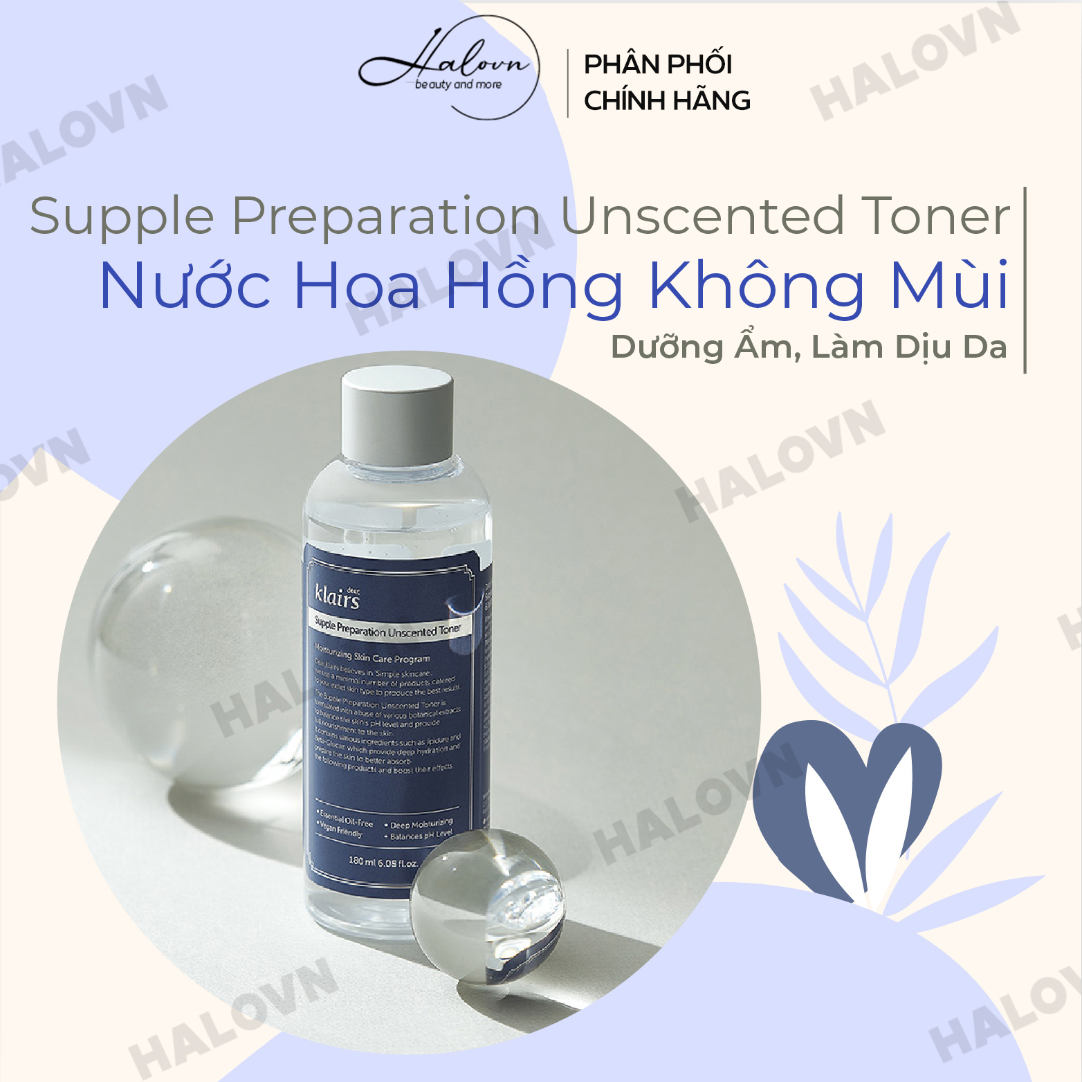 Nước Hoa Hồng Không Mùi Dear Klairs Supple Preparation Unscented Toner 180ml