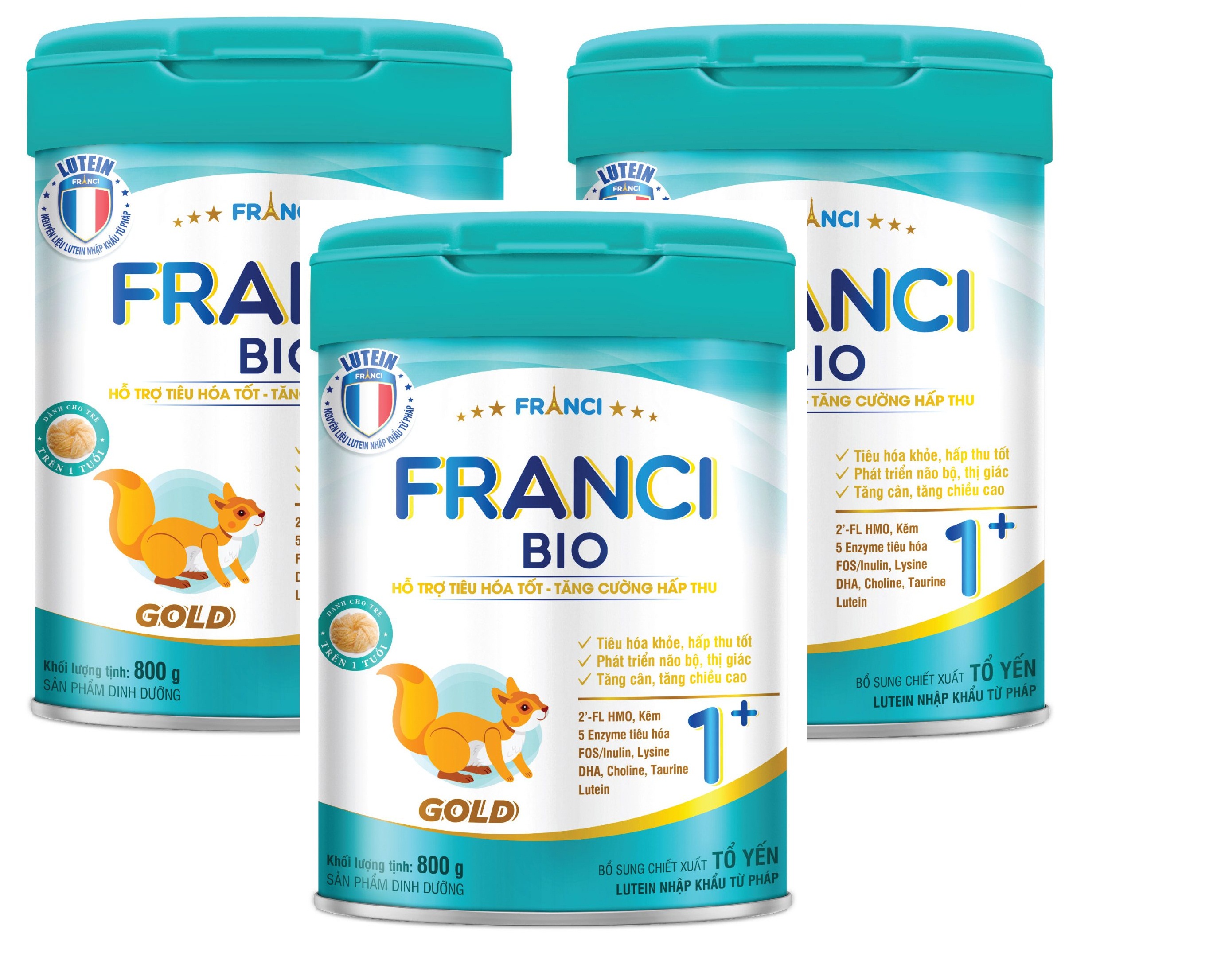 Combo 3 lon Sữa công thức FRANCI BIO GOLD 1+ lon 800g – Hỗ trợ tiêu hóa – Tăng cường hấp thu