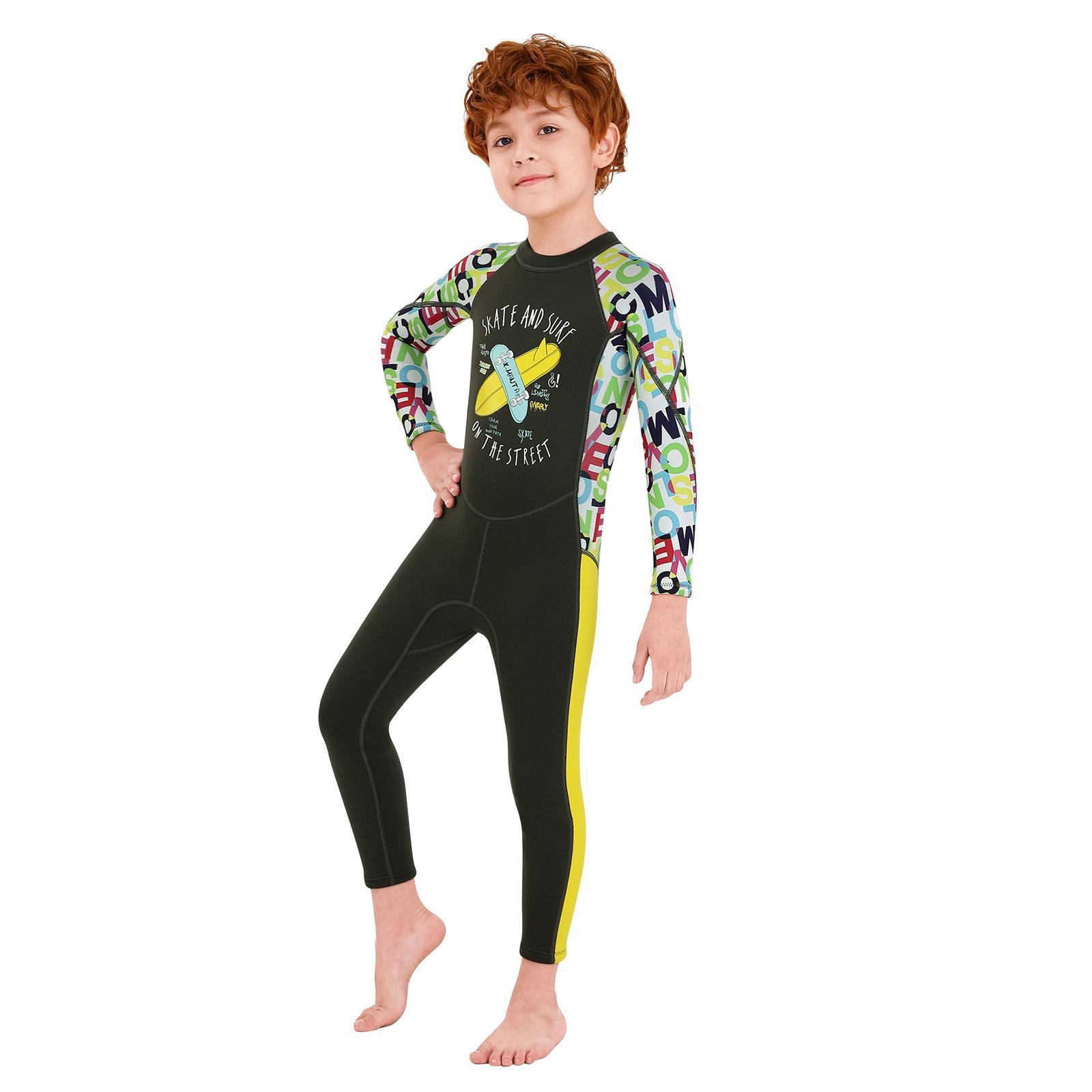 Kids Wetsuit girls and boys Neoprene Swimsuit, Children 2.5mm Thermal  Warm  Sun  Diving Snorkelling Suit