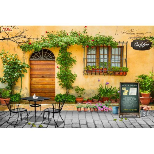 Tranh dán quán cafe, trà sữa, trà chanh, tranh 3d dán quán- KT 80x125cm-Huyền Chi- Đặt theo kích thước yêu cầu