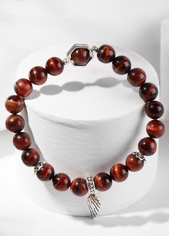 Vòng tay đá mắt hổ phối cánh bạc Ngọc Quý Gemstones