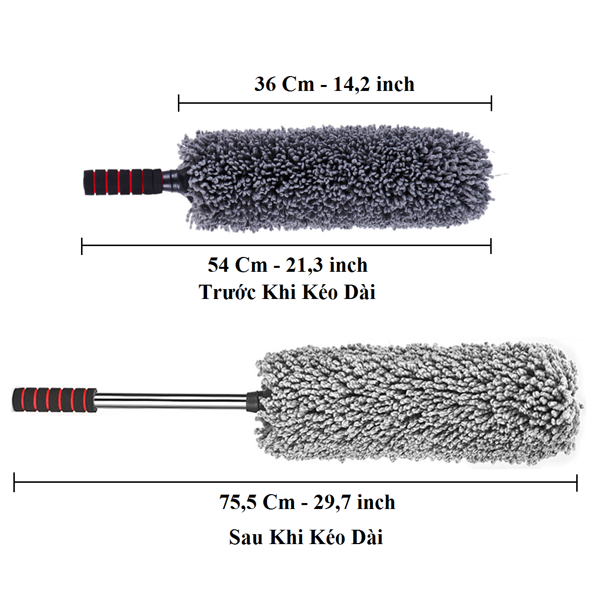 Chổi Lau Xe Ô Tô, Xe Tải Xe Khách Làm Bằng Sợi Quang Dầu, Điều Chỉnh Được Độ Dài – Bộ Chổi Lau Bụi Xe Ô Tô Kèm Túi Đựng Cao Cấp Chính Hãng Dododios