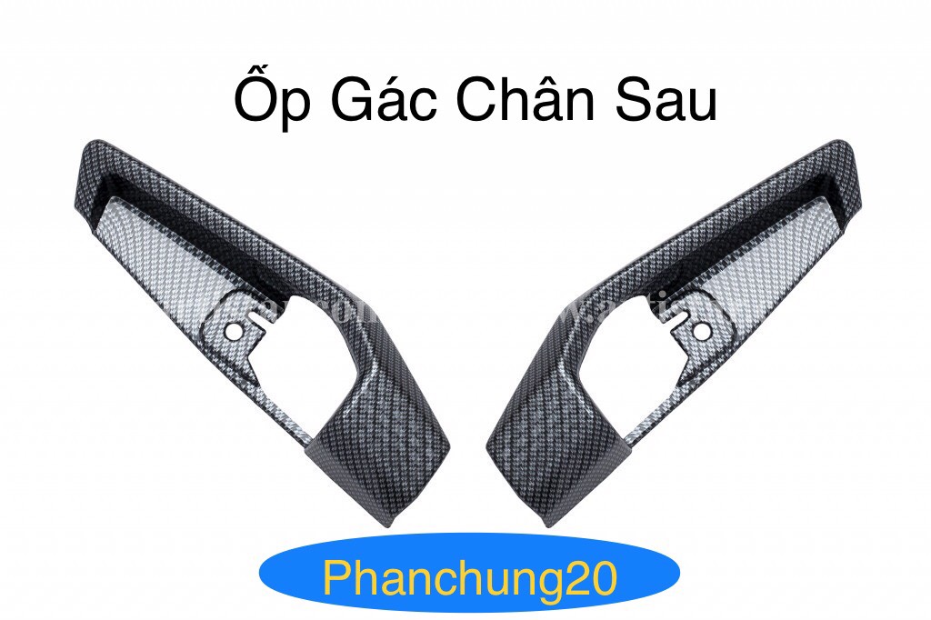 CẶP ỐP GÁC CHÂN SAU DÙNG CHO  ĐỜI XE HONDA LEAD 2022 2023 2024 CROM/ CACBON
