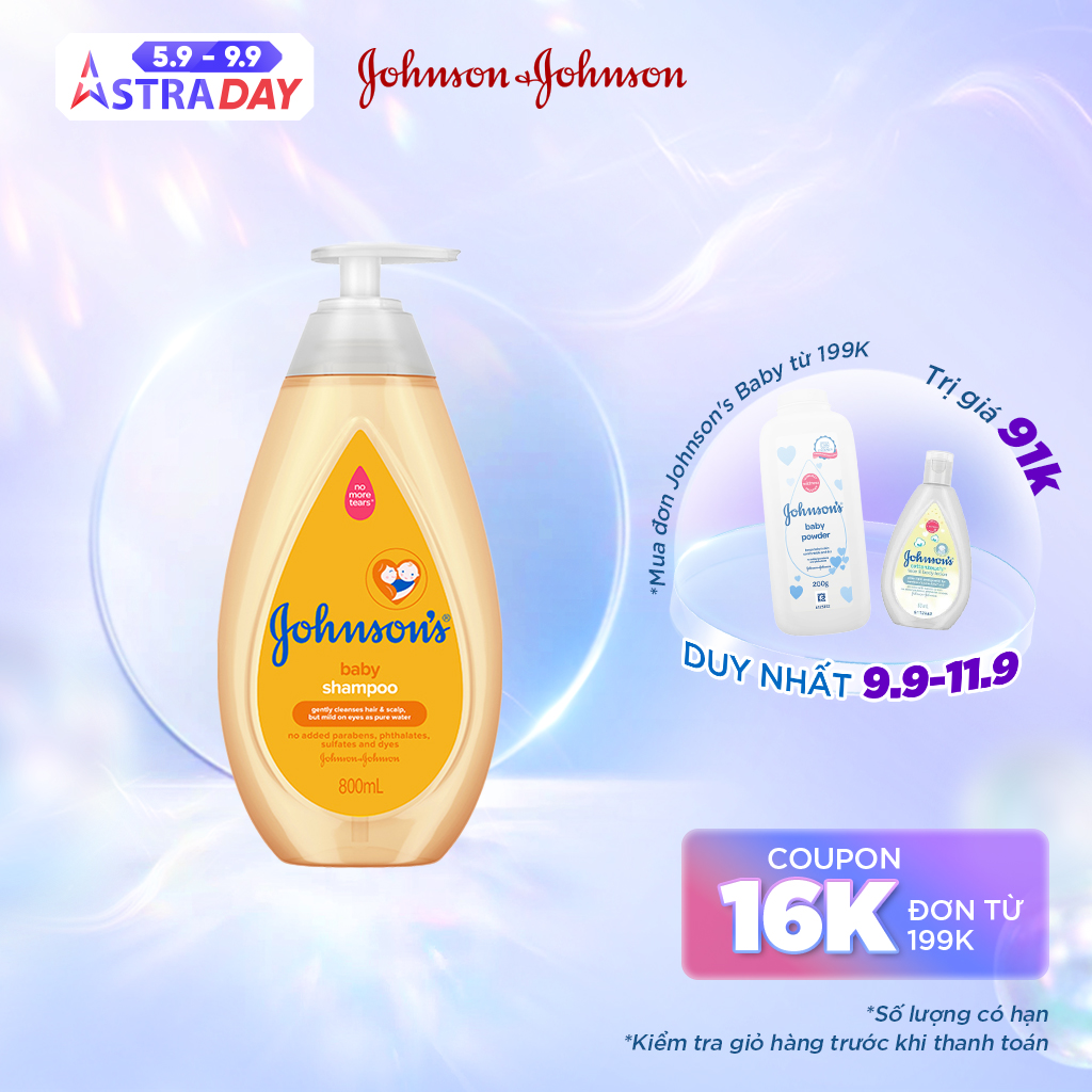 Dầu gội Johnson's Baby dịu nhẹ (800ml)