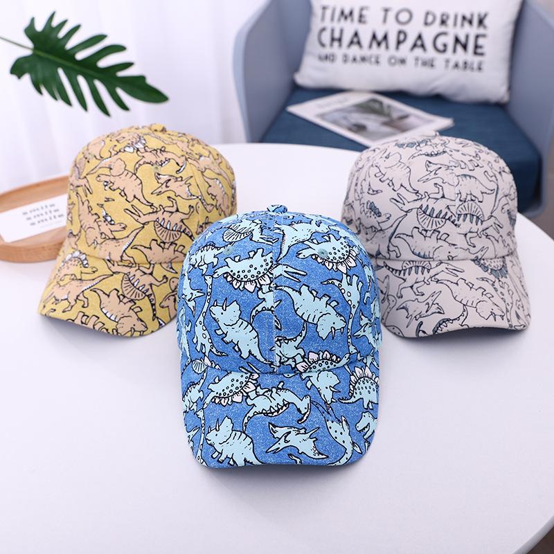 Hoạt Hình Khủng Long Muỗng Cho Bé Mũ Lưỡi Trai Bóng Chày In Hình Trẻ Em Bộ Đội Mùa Xuân, Mùa Thu Miếng Vải Cho Bé Trai Bé Gái Áo Unisex Bonnet Color: Beige Size: 48-52cm Age Range: 8 months to 5 years