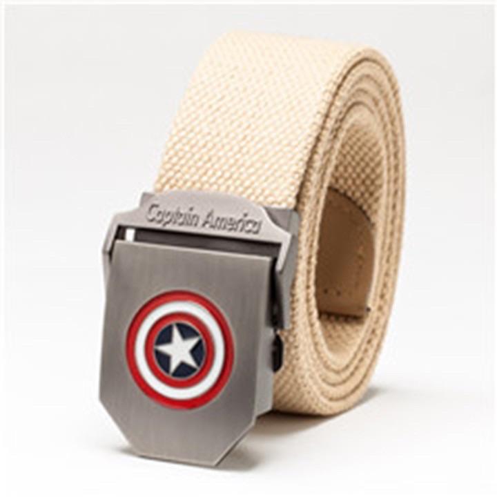 Thắt lưng vải dù mặt khoá Captain Amerca - nhóm màu trơn