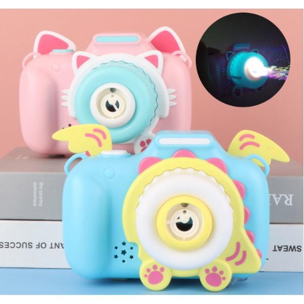 Đồ chơi Máy ảnh thổi bong bóng phát nhạc chạy pin, bắn bong bóng xà phòng có sẵn cho bé