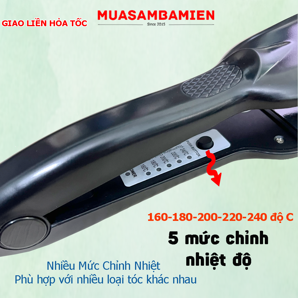 Máy kẹp duỗi tóc Bản Lớn 369Pro Hàn Quốc chỉnh nhiệt cao cấp phủ gốm Tourmaline bảo vệ tóc kéo êm. kẹp mượt tóc