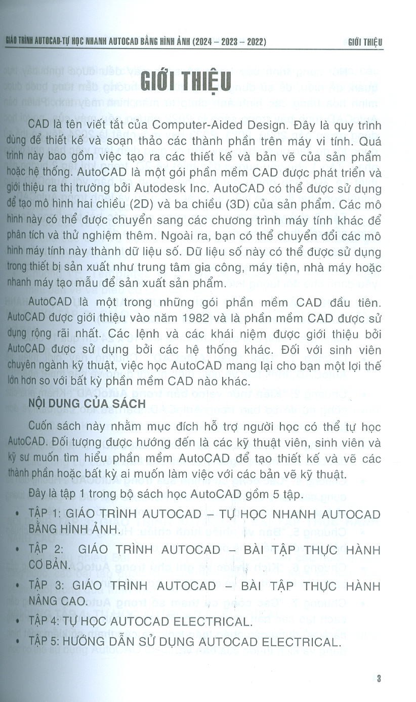 Giáo Trình Autocad - Tự Học Nhanh Autocad Bằng Hình Ảnh (2024-2023-2022) - Autocad Dành Cho Người Tự Học (Phiên Bản Mới) - Vũ Thị Ánh Tuyết, Phạm Phương Hoa