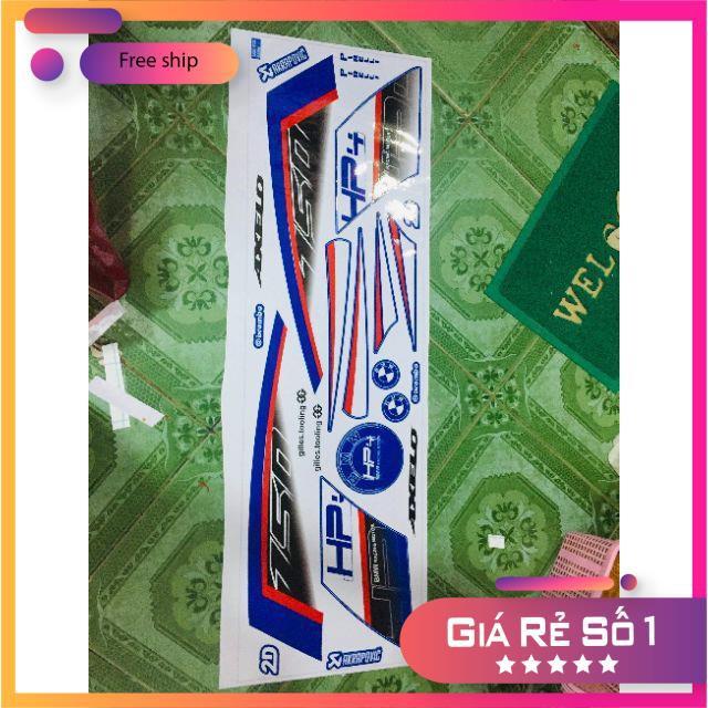 Tem rời dành cho Axelo HP4 dán xe trắng xanh