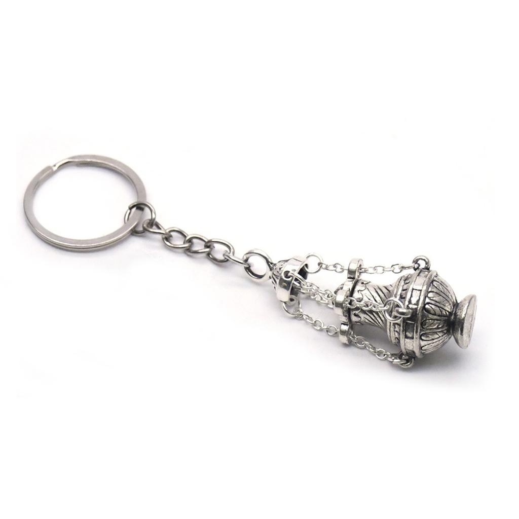 Christian Incense Burner Keychain Key Ring Keyfob Jewelry Bag Car Pendant