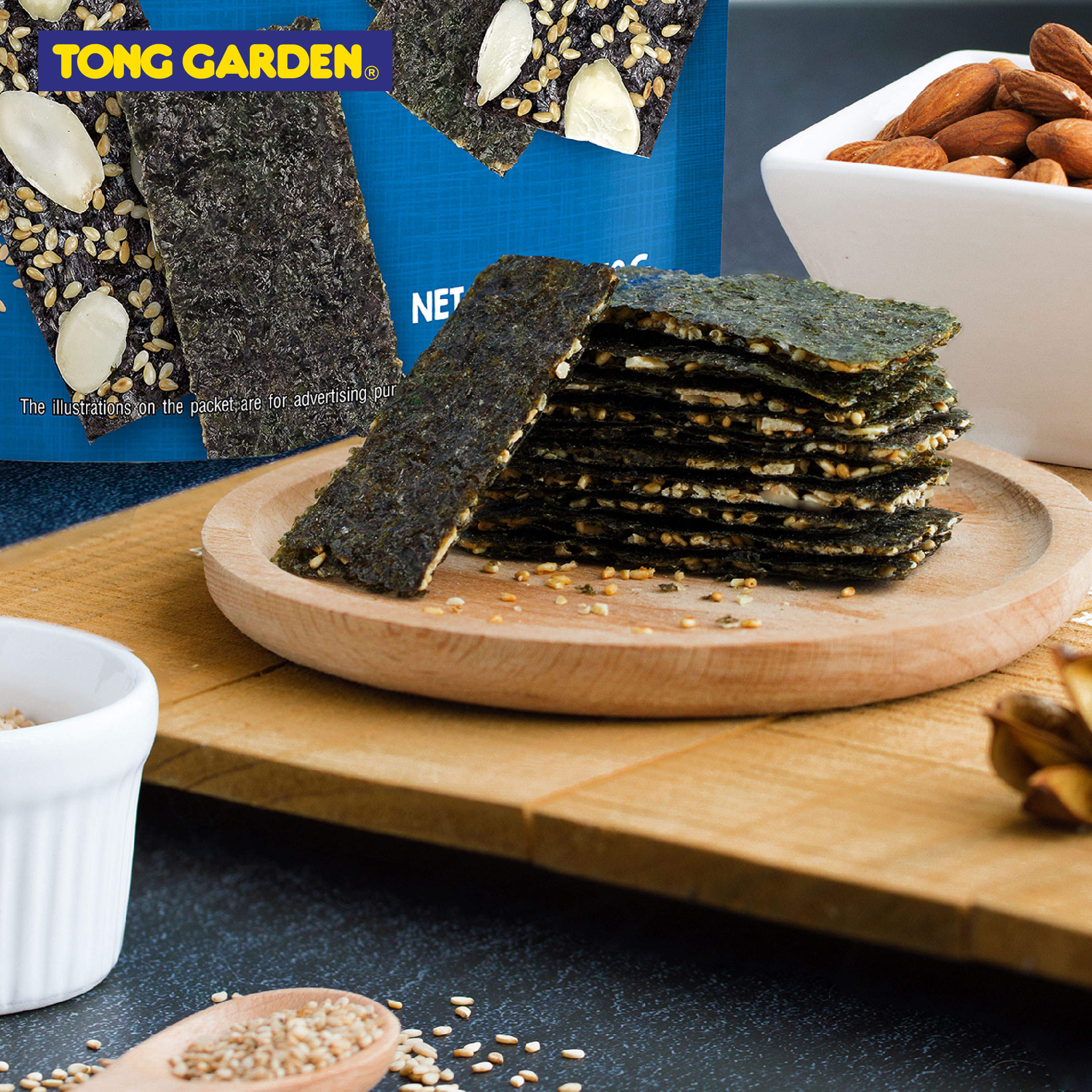 RONG BIỂN SẤY GIÒN VỚI HẠT HẠNH NHÂN VỊ TRUYỀN THỐNG TONG GARDEN 18G