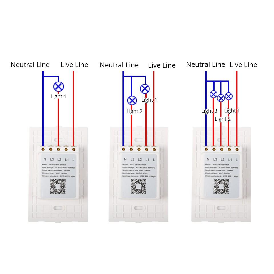 Công tắc wifi 03 kênh, điều khiển từ xa bằng điện thoại