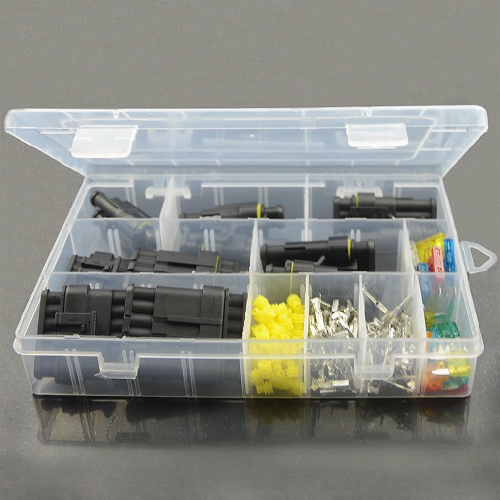 Wire connector plug kit Terminals Heat Shrink Blue Box