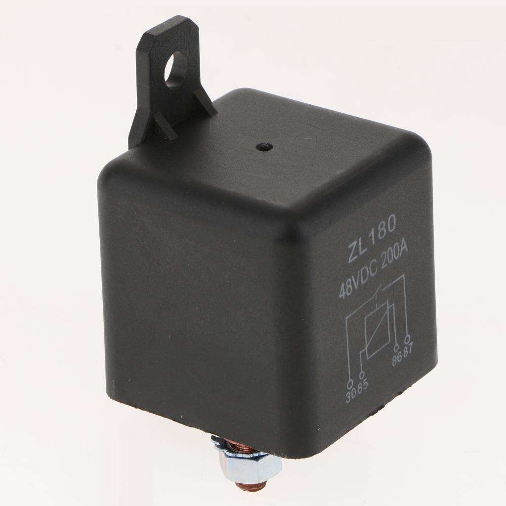 2x High Performance Car SPST Relay 2 Pole 48V 200A + 4 Connection Accessories, Automatic Switch