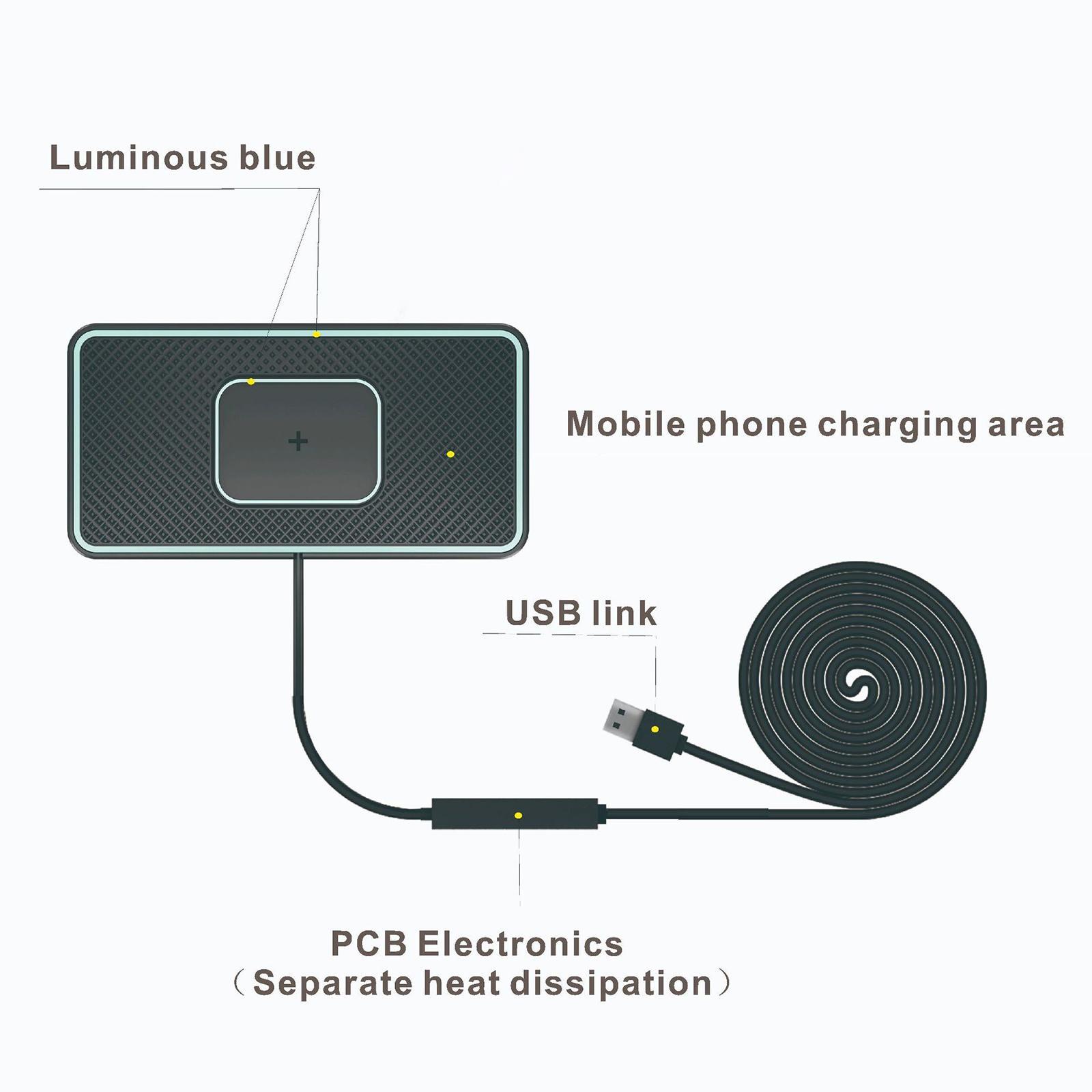 Wireless Charger Charging Pad Fast  Mat Compact for Office