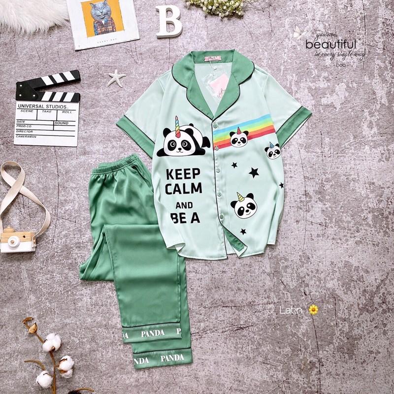 Freeship Bộ Mặc Nhà Pijama Lụa Latin Cao Cấp Mẫu Đẹp xinh Chất Vải mềm Mịn