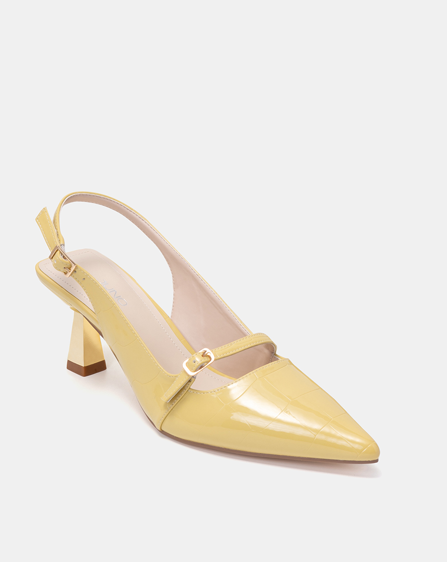 Giày Cao Gót Nữ 7cm Thời Trang JUNO Slingback Mũi Nhọn Quai Ngang Trang Trí CG07132