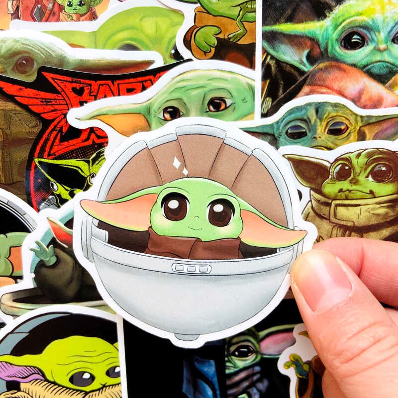 Set 30 Sticker Baby Yoda ảnh decal hình dán ép lụa