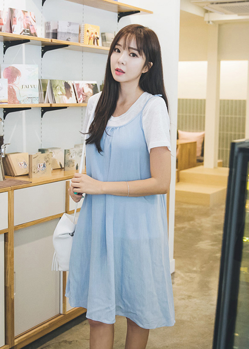 Đầm Yếm Hai Dây Liền Thân freesize