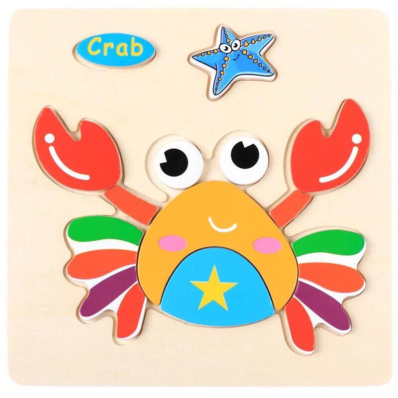 Bảng Đồ Chơi Ghép Mảnh Gỗ Tạo Hình Động Thực Vật, Phương Tiện Kèm Chữ Tiếng Anh Giúp Phát Triển Nhận Thức Cho Bé Yêu