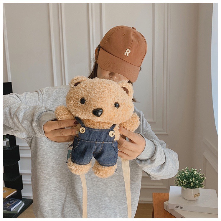 Túi Gấu Bông Gòn Dễ Thương, Túi Gấu Teddy Đeo Chéo