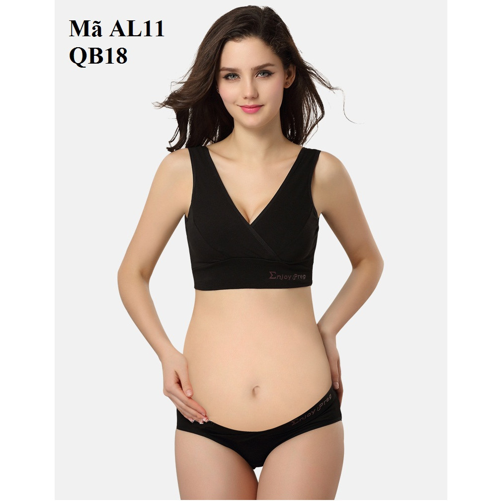 Bộ đồ lót cho mẹ gồm áo và quần chip cạp trễ