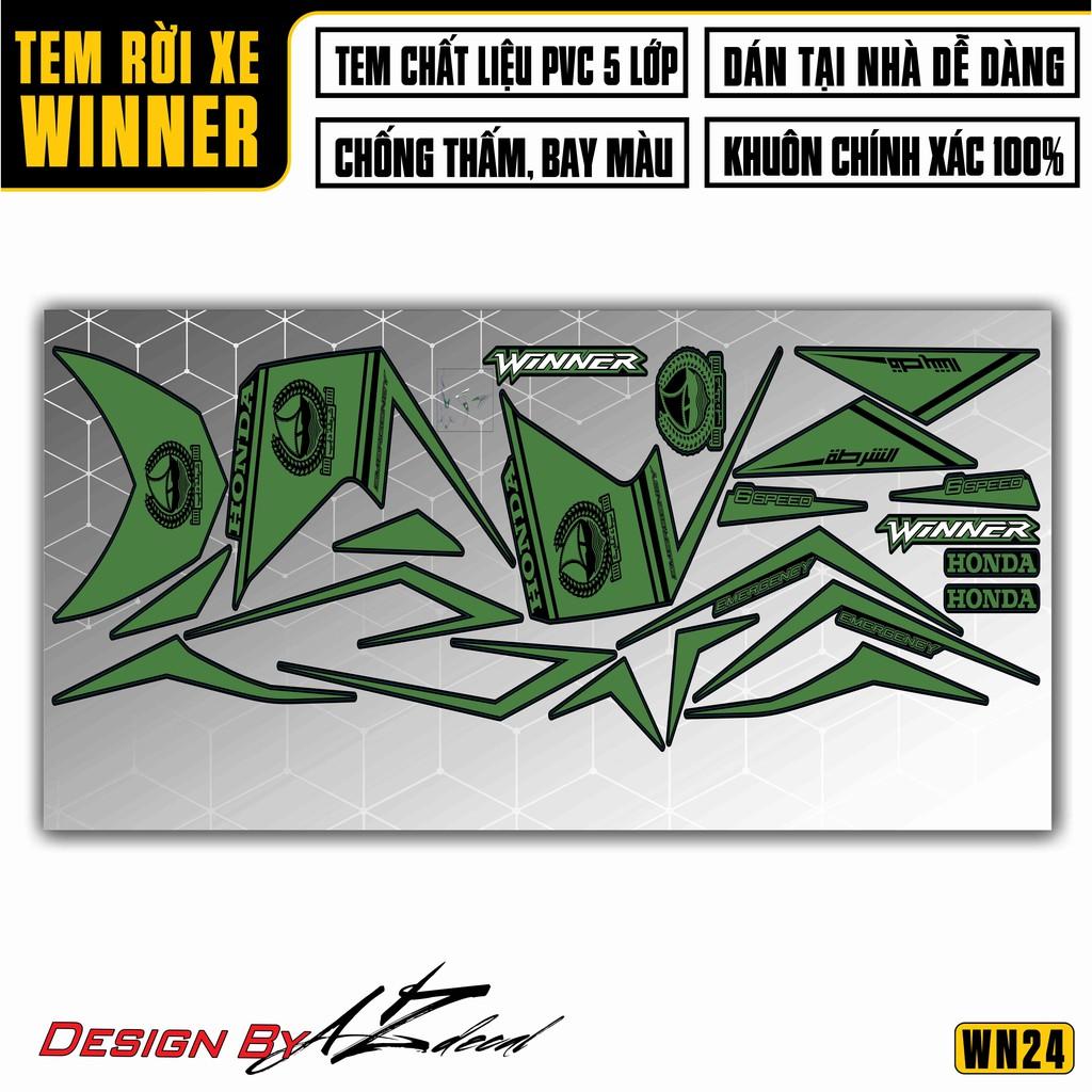 Tem Rời Dán Xe Winner V1 / 150 Mẫu 6SPeed | WN24 | Decal Chế Xe Máy Chất Liệu PVC Cao Cấp - Xanh Trắng